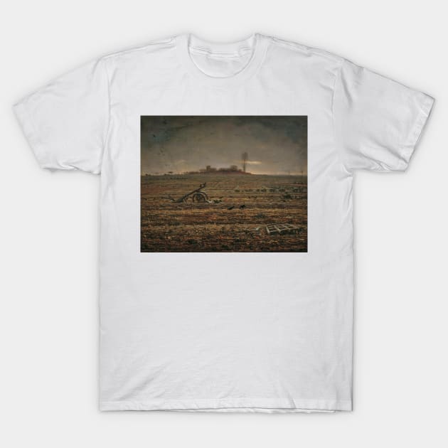 The Plain of Chailly with Harrow and Plough by Jean-Francois Millet T-Shirt by Classic Art Stall